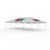 Celina Tent 20' x 40' Classic Series Frame Tent Logo Print, Complete, large white outdoor event tent with colorful logo prints on the canopy