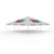 Celina Tent 30' x 30' Classic Series Frame Tent Logo Print, Complete, with adjustable metal frame and colorful logo banners on the canopy.