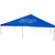 Celina Tent 30' x 30' Classic Series Frame Tent Full Digital Print, close-up of a blue outdoor event tent with metal frame and printed branding on top.