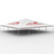 Celina Tent 40' x 40' Classic Series Frame Tent Logo Print, Sectional Tent Top, Complete, white tent with red logo design and metal frame structure.