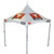 Celina Tent 10' x 10' Pinnacle Series High Peak Frame Tent / Cross Cable Marquee Logo Print, Complete, with a white canopy featuring two large red logos of a longhorn head and team shop branding, supported by a sturdy metal frame.