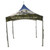 Celina Tent 10' x 10' Pinnacle Series High Peak Frame Tent / Cross Cable Marquee Full Digital Print, complete, with a blue peak and printed sidewalls showcasing mountain and forest imagery, suitable for outdoor events and promotions.