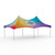 Celina Tent 10' x 20' Pinnacle Series High Peak Frame Tent / Cross Cable Marquee Full Digital Print, Complete, showcasing a colorful, large event tent with multiple peaks and logo space for branding.