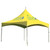 Celina Tent 15' x 15' Pinnacle Series High Peak Frame Tent / Cross Cable Marquee Full Digital Print, Complete, yellow outdoor event tent with branding for Azure Travel Services.