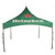 Celina Tent 15' x 15' Pinnacle Series High Peak Frame Tent / Cross Cable MarqueeFull Digital Print, Complete, green canopy with Heineken logo and star, supported by metal poles.