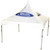 Celina Tent 15' x 15' Pinnacle Series High Peak Frame Tent / Cross Cable Marquee with digital print, featuring a white canopy with Bud Light logo, supported by a sturdy metal frame with support poles.