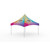 Celina Tent 15' x 15' Pinnacle Series High Peak Frame Tent / Cross Cable Marquee Full Digital Print, Complete, colorful event tent with branded print, set up on a white background.