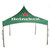 Celina Tent 15' x 15' Pinnacle Series High Peak Frame Tent / Cross Cable MarqueeFull Digital Print, complete green tent with Heineken logo and star, featuring a high peak frame and sturdy poles.