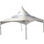 Celina Tent 20' x 20' Pinnacle Series High Peak Frame Tent / Cross Cable Marquee Logo Print, complete with white fabric and printed logo, set up with metal frame legs for outdoor events.