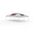 Celina Tent 20' x 30' Master Series Frame Tent Logo Print, complete setup with white fabric and colorful logo prints on top, suitable for outdoor events.