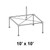 10' x 10' Pinnacle High Peak Pole and Fitting Kit, line drawing of a square canopy frame with high peak center pole and adjustable supporting poles.