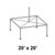 20' x 20' Pinnacle High Peak Pole and Fitting Kit, line drawing of a square canopy frame with vertical poles and a central peak pole.