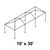 Celina 10' x 30' Classic Series Frame, a detailed line drawing of a large rectangular outdoor canopy structure with multiple support poles.