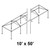 Celina 10' x 50' Classic Series Frame, illustration of a large outdoor shelter frame with metal construction and adjustable legs.