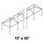 Celina 10' x 60' Classic Series Frame, wireframe structural diagram of the elongated rectangular outdoor canopy frame with support legs, crossbars, and connection points.