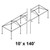 Celina 10' x 140' Classic Series Frame, technical line drawing of the outdoor canopy frame with a rectangular shape and sturdy metal construction.