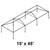 Celina 15' x 45' Classic Series Frame, black metal frame structure for outdoor event tent with rectangular shape and sturdy support columns.