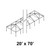 Celina 20' x 70' Master Series Frame, industrial metal storage tent structure with a rectangular frame and supporting poles.