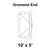 Celina 10' x 05' Classic Frame Tent Top, Grommet End, technical diagram of the tent top with grommet holes and frame details.