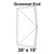 Celina 30' x 15' Classic Frame Tent Top, Grommet End, diagram showing the shape and details of the tent top with grommet end.