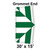 Celina 30' x 15' Classic Frame Tent Top, Grommet End, illustration of the tent top with green and white fabric sections and grommet end features.