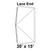 Celina 30' x 15' Classic Frame Tent Top, Lace End, technical diagram of the tent's lace-ended design for outdoor event or tent setup.