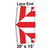 Celina 30' x 15' Classic Frame Tent Top, Lace End, diagram showing the layout and red lace end features of the tent top.