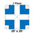 20' x 20' Classic Frame Tent, 1 Piece, 16 oz. Ratchet Top, diagram showing the tent's square layout with blue cover sections and labeled dimensions.