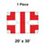 20' x 30' Classic Frame Tent, 1 Piece, 16 oz. Ratchet Top, top view of the canopy showing red and white sections with reinforced edges.