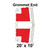 Celina 20' x 10' Classic Frame Tent Top, Grommet End, diagram showing grommet placement and tent measurements.