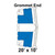 Celina 20' x 10' Classic Frame Tent Top, Grommet End, technical diagram showing the placement of grommets at the end of the tent top for secure attachment.