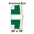 Celina 20' x 10' Classic Frame Tent Top, Grommet End, technical diagram showing the grommet end of the tent top with dimensions and green cover sections.