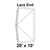 Celina 20' x 10' Classic Frame Tent Top, Lace End, technical diagram showing the dimensions and structure of the tent top with lace end details.