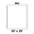 Celina 20' x 20' Classic Frame Tent Top, Mid Section, technical diagram showing the detailed measurements and structure of the tent top's central part.