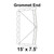 Celina 15' x 7.5' Classic Frame Tent Top, Grommet End, with metal grommets along the edges for secure attachment.