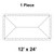 Celina 12' x 24' Classic Frame Tent, 1 Piece, 16 oz. Ratchet Top Replacement, diagram showing a rectangular tent replacement cover with a detailed outline and measurements.
