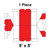 Celina 8' x 8' Gable Frame Tent, 1 Piece, 16 oz. Ratchet Top Replacement, diagram showing the shape and placement of the tent's ratchet top replacement piece.