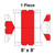 Celina 8' x 8' Gable Frame Tent, 1 Piece, 16 oz. Ratchet Top Replacement, diagram of the tent's gable frame with red sections highlighting key parts.