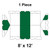 Celina 8' x 12' Gable Frame Tent, 1 Piece, 16 oz. Ratchet Top Replacement, image showing the top view of the tent’s gable frame with green and white sections and its dimensions.