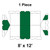 Celina 8' x 12' Gable Frame Tent, 1 Piece, 16 oz. Ratchet Top Replacement, diagram showing the assembled structure of the tent with green and white sections.