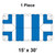15' x 30' Classic Frame Tent, 1 Piece, 16 oz. Ratchet Top, image showing the top view of the blue and white tent with reinforced corners and ratchet top design