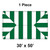 30' x 50' Classic Frame Tent, 1 Piece, 16 oz. Ratchet Top, image showing a large green and white striped tent fabric with reinforced corners and interlocking edges for assembly.