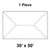 30' x 50' Classic Frame Tent, 1 Piece, 16 oz. Ratchet Top, blueprint-style illustration of the rectangular outdoor canopy with detailed edges and dimensions.