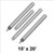 Celina Tent 15' x 20' Classic Series Pole Kit, image showing four white tent poles with metal tips for canopy setup.
