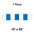 Celina Tent 10' x 60' Classic Gable Frame Tent, 1 Piece, 16 oz. Ratchet Top Replacement, technical illustration showing a single-piece blue-and-white ratchet top replacement cover for a gable frame tent.