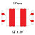 Celina Tent 12' x 20' Classic Gable Frame Tent, 1 Piece, 16 oz. Ratchet Top Replacement, illustration of the tent's layout highlighting the red sections of the ratchet top.