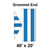 Celina Tent 40' x 20' Classic Gable Frame Tent Top, Grommet End, illustration of the grommet end with blue and white striped fabric.