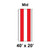 Celina Tent 40' x 20' Classic Gable Frame Tent Top, Mid Section, showcasing the red and white striped fabric with measurement indicators.