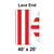 Celina Tent 40' x 20' Classic Gable Frame Tent Top, Lace End, with detailed diagram of the lace end design and dimensions.