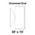 Celina Tent 30' x 15' Classic Gable Frame Tent Top, Grommet End, detailed diagram showing the grommet end of the tent top with measurements.